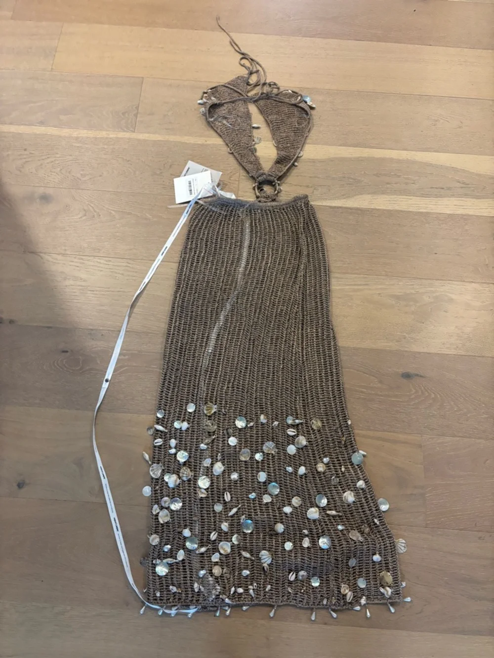 Jaded London Shells Vida Backless Crochet Maxi Dress Metallic Open Back Small - Picture 14 of 15